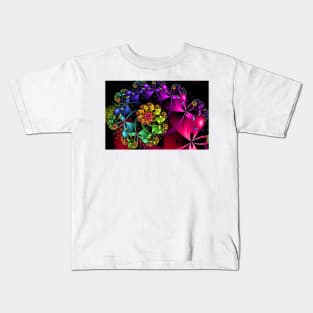 Rainbow Flowers Spiral Kids T-Shirt